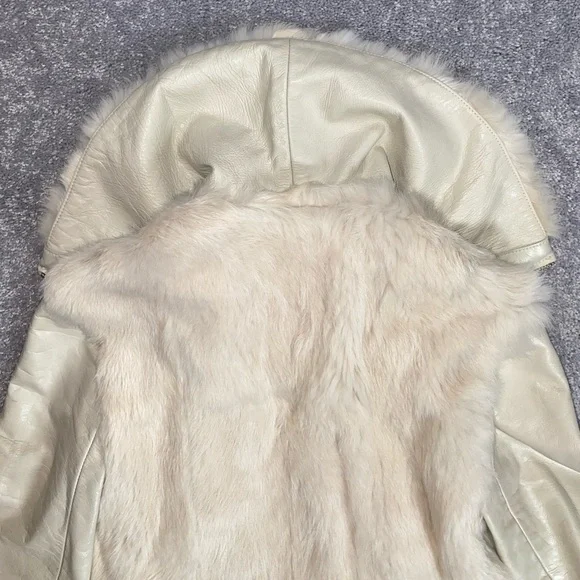 SOLD❣️MACKAGE JACKET Leather & Fur Ivory White - Picture 9 of 14